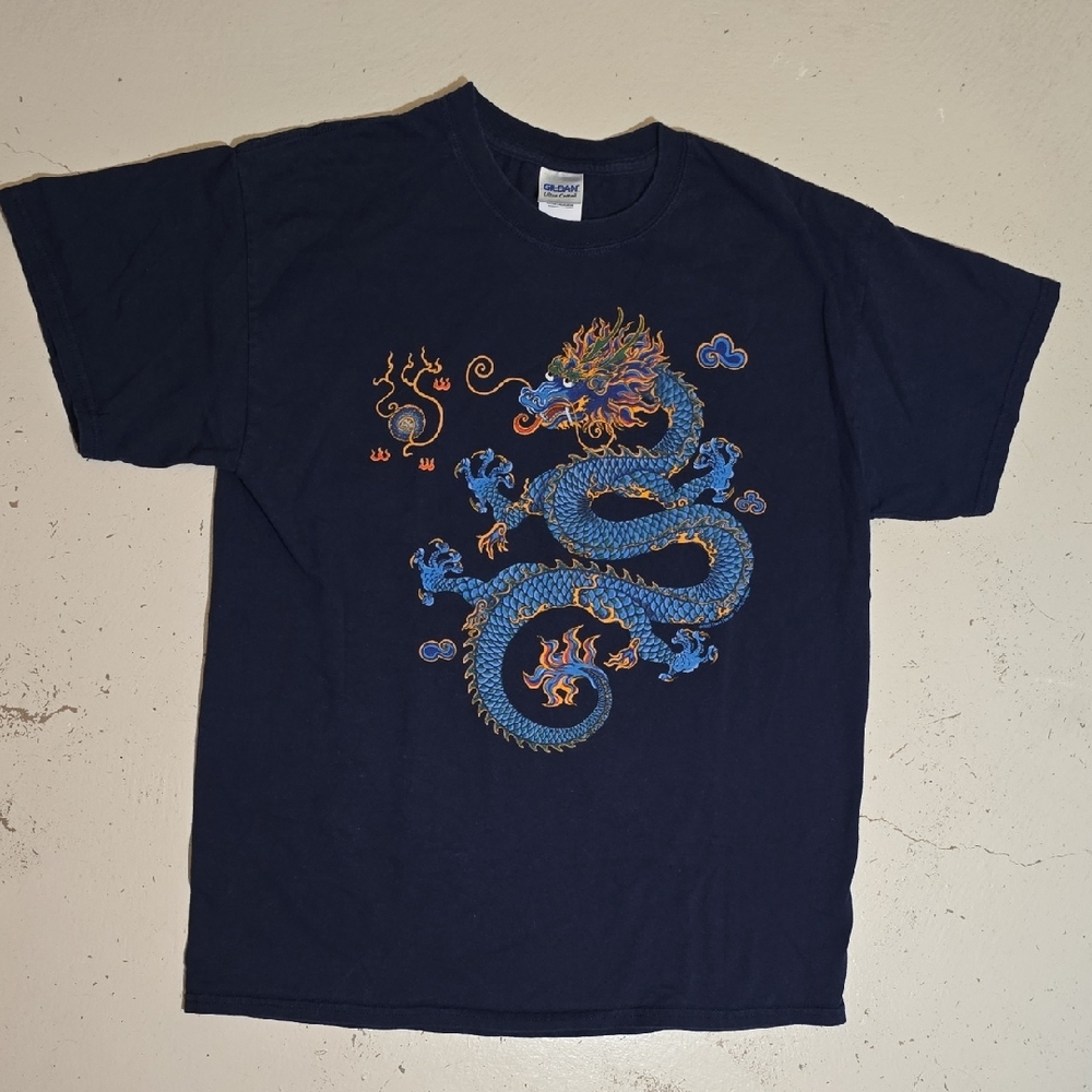 1999 Diana Dee Tyler Liberty Graphics Blue Dragon Shirt Size Large